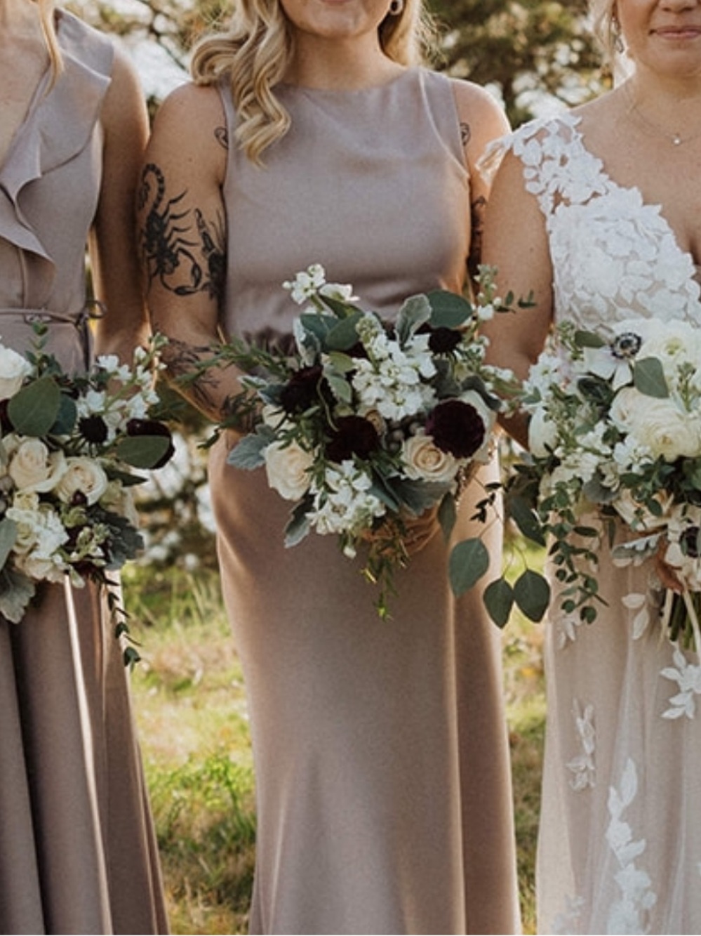 BHLDN Mauve-Taupe Sleeveless Bridesmaid Gown